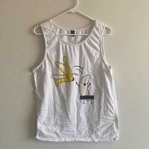 White Banana Tank Top